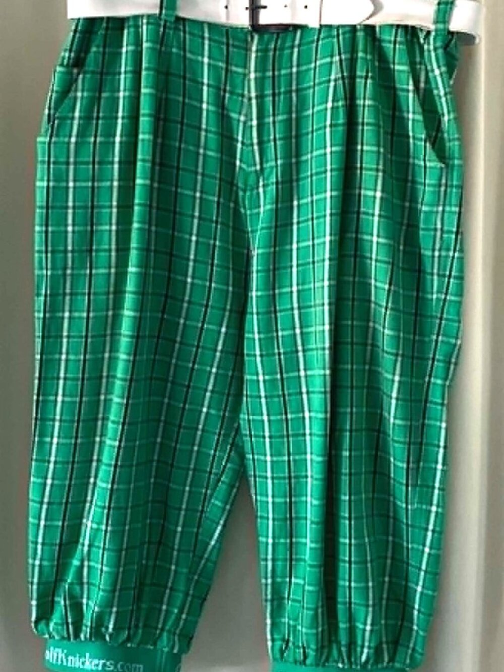 GolfKnickers.com Par 5 Collection Green Plaid Golf Knickers Pants Men's 39W